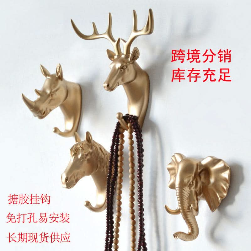 Punch-Free Animal Head Wall Hook – Decorative Deer Head Sticky Hanger