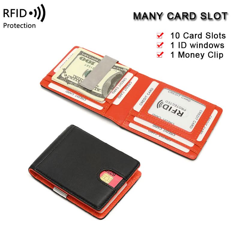 Men’s RFID Blocking Leather Wallet – Slim Bifold Card Holder