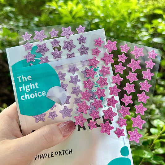 Glitter Star Acne Patches – Hydrocolloid Pimple Patch for Day & Night Use