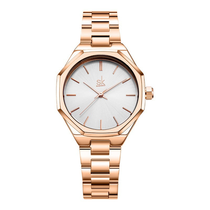 SK Women’s Quartz Watch – Ultra-Thin Stainless Steel Strap, Waterproof Business Wristwatch
