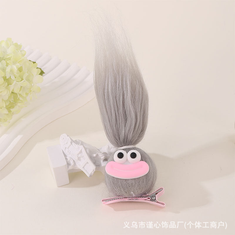 Plush Cute Doll Hair Clips – Handmade Dopamine Duckbill Clips for Girls (Pack of 8)
