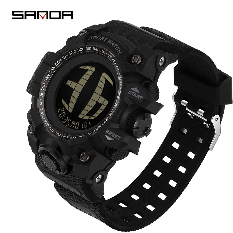 SANDA Men's Multifunctional Sports Digital Watch – Waterproof Luminous Watch with Alarm
