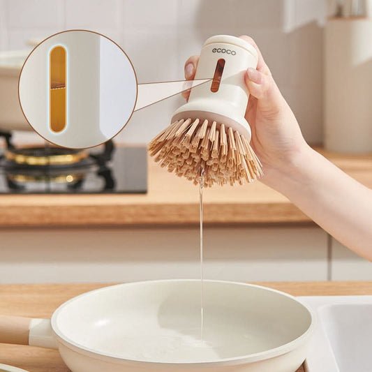 Automatic Liquid-Fill Dish Scrub Brush – Kitchen Pot & Pan Cleaning Brush