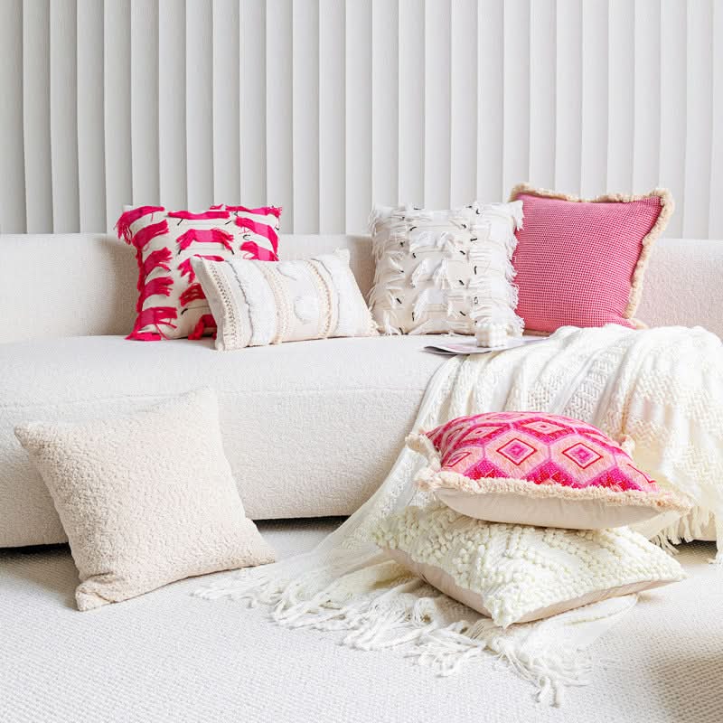 Rose Red Jacquard Girl Style Pillowcase