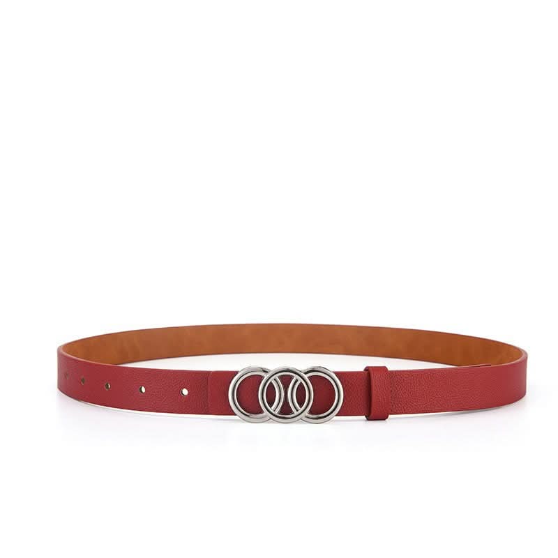 Women's Fashion Triple Round Buckle Belt –  For Jeans, Dresses & Workwear