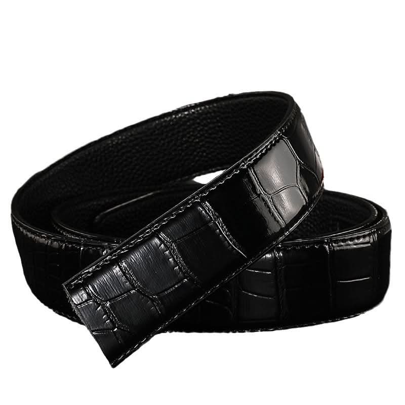 Men's Crocodile Leather Belt - Automatic Buckle