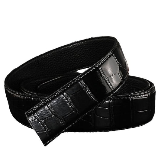 Men's Crocodile Leather Belt - Automatic Buckle