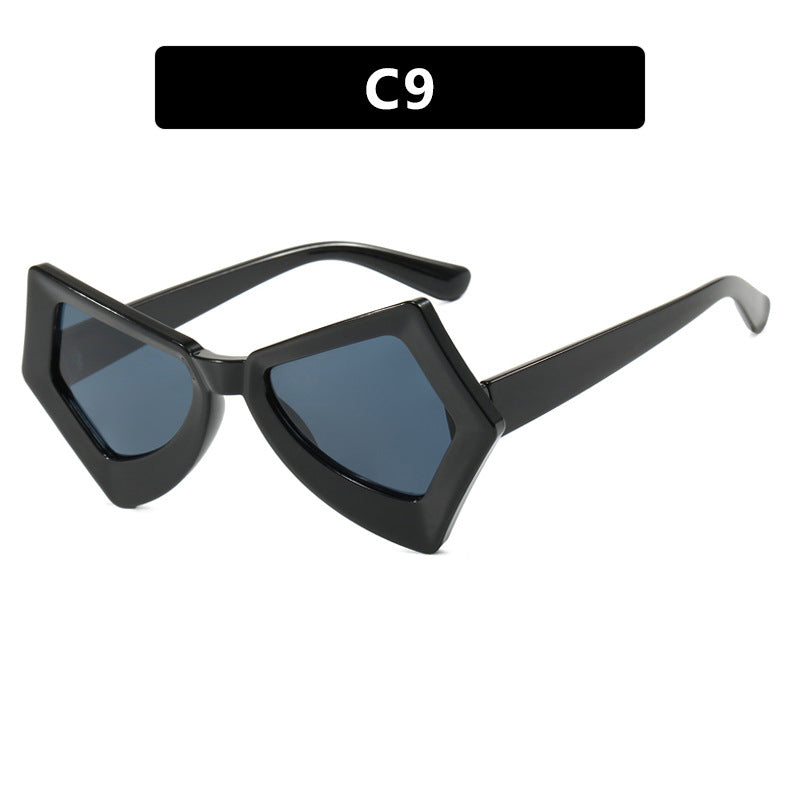 Anti-Blue Light Butterfly Glasses for Women – Oversized Hexagon Flat Frame Eyewear