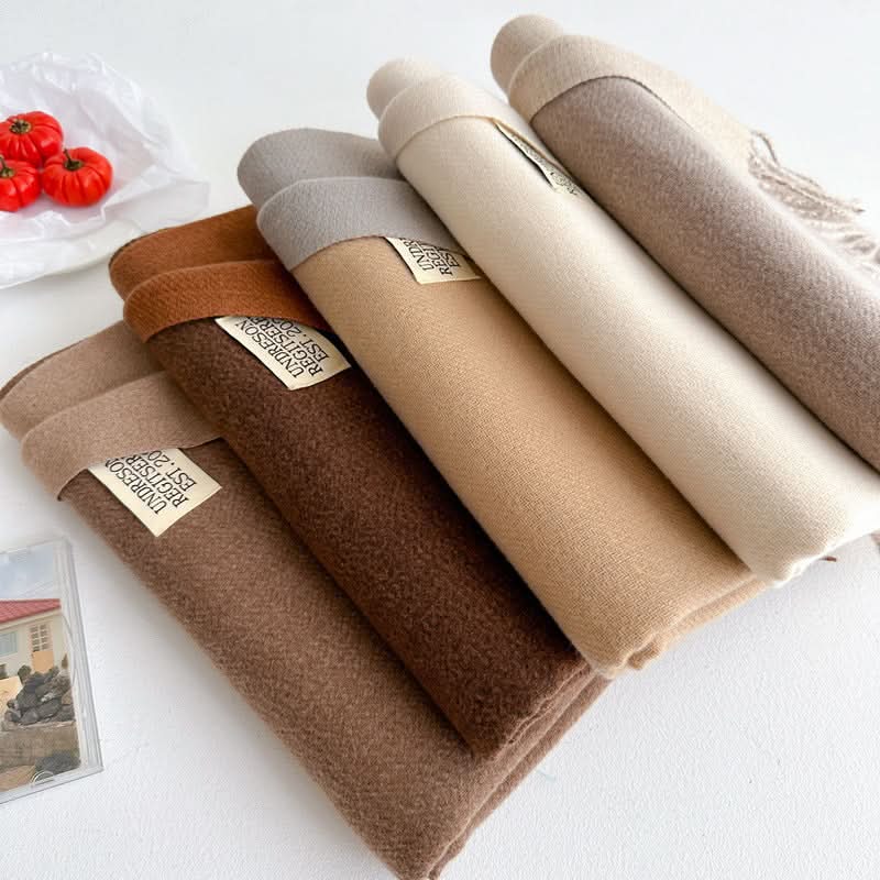 Korean Style Double-Sided Imitation Cashmere Scarf