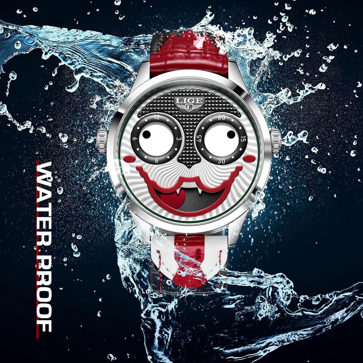 Joker-Inspired Men's Quartz Watch – Trendy, Waterproof Fashion Timepiece