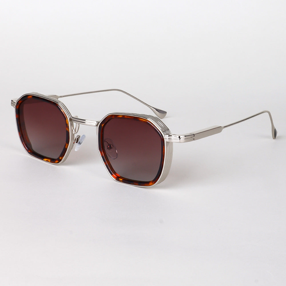 Men's Polarized Square Sunglasses – Full Frame TAC Lenses, Metal Frame