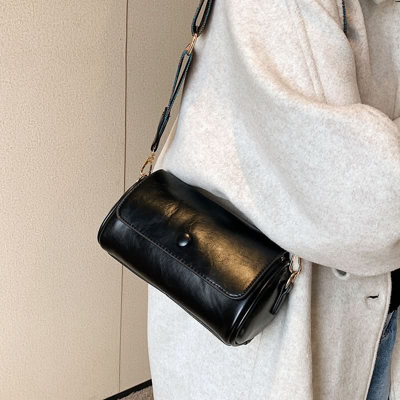 Women's Retro Cylindrical Messenger Bag – With Wide Shoulder Strap