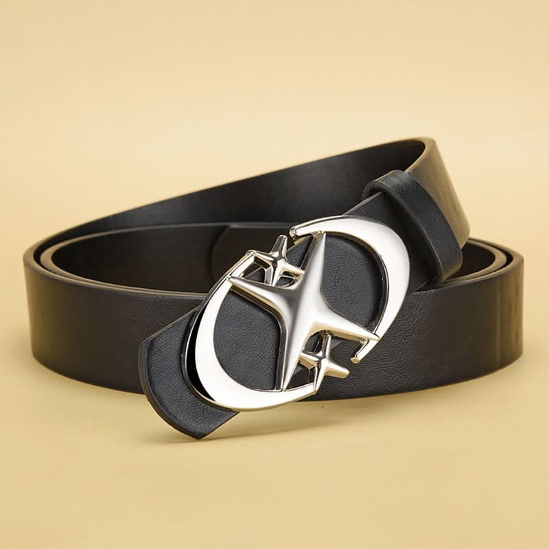 Men’s Star Buckle Leather Belt – Retro Gothic Style