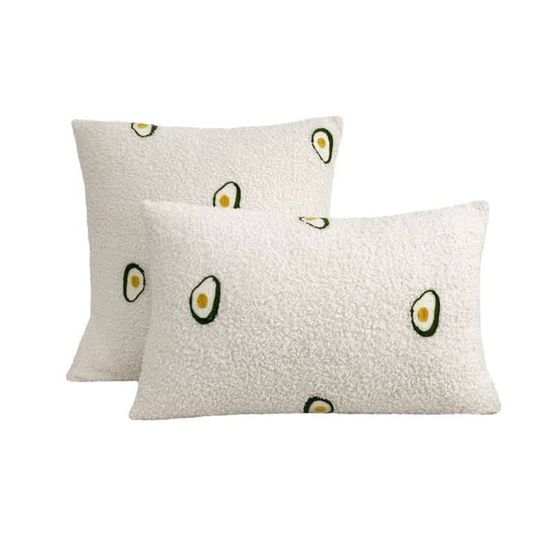 Teddy Velvet Embroidered Pillowcase - Modern Plush Cushion Cover