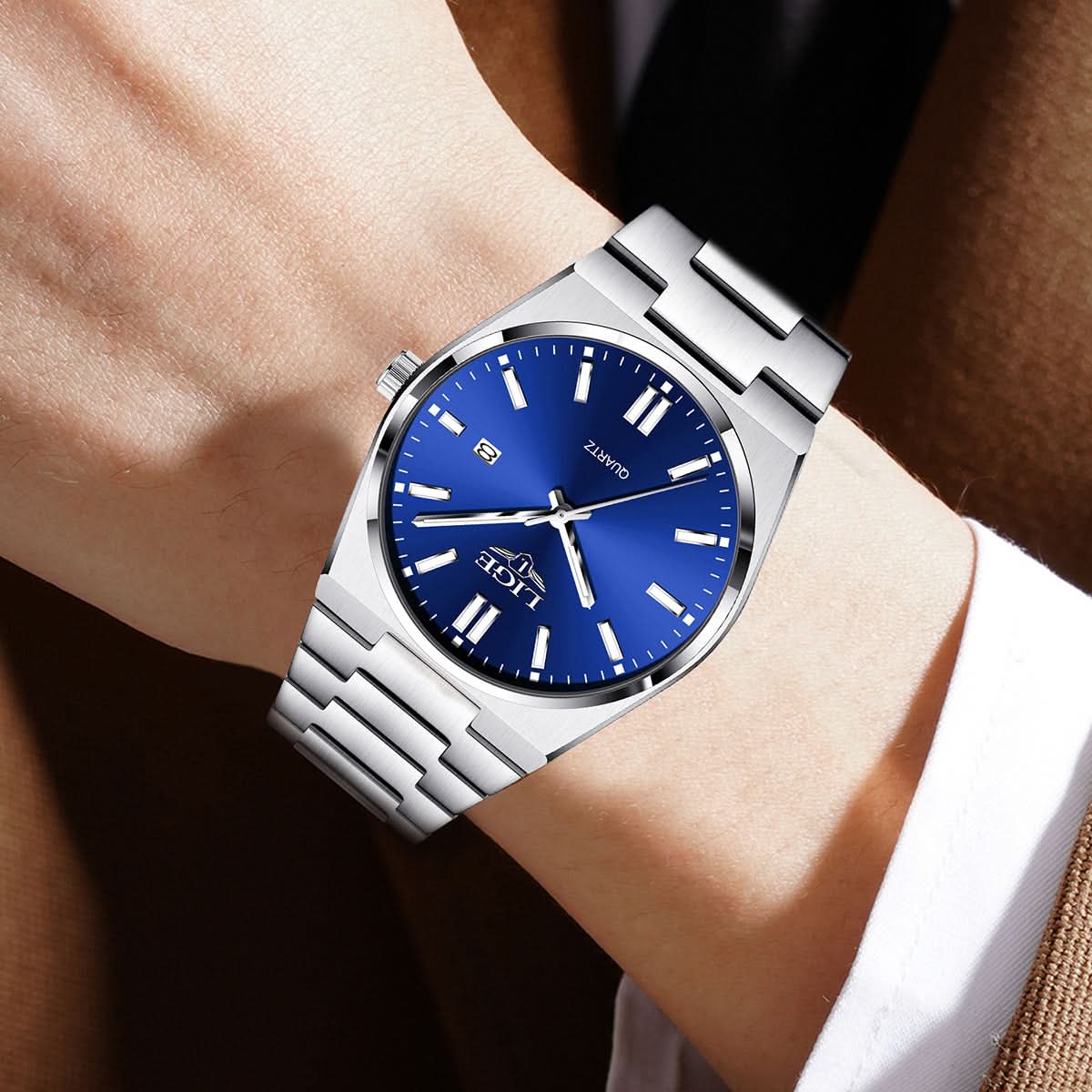 Men’s Business Quartz Watch – Luminous Dial, Multi-Function Calendar