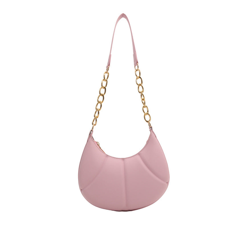 Pressed Shell Armpit Bag – Small Chain Shoulder Bag for Women, Casual Pillow Style