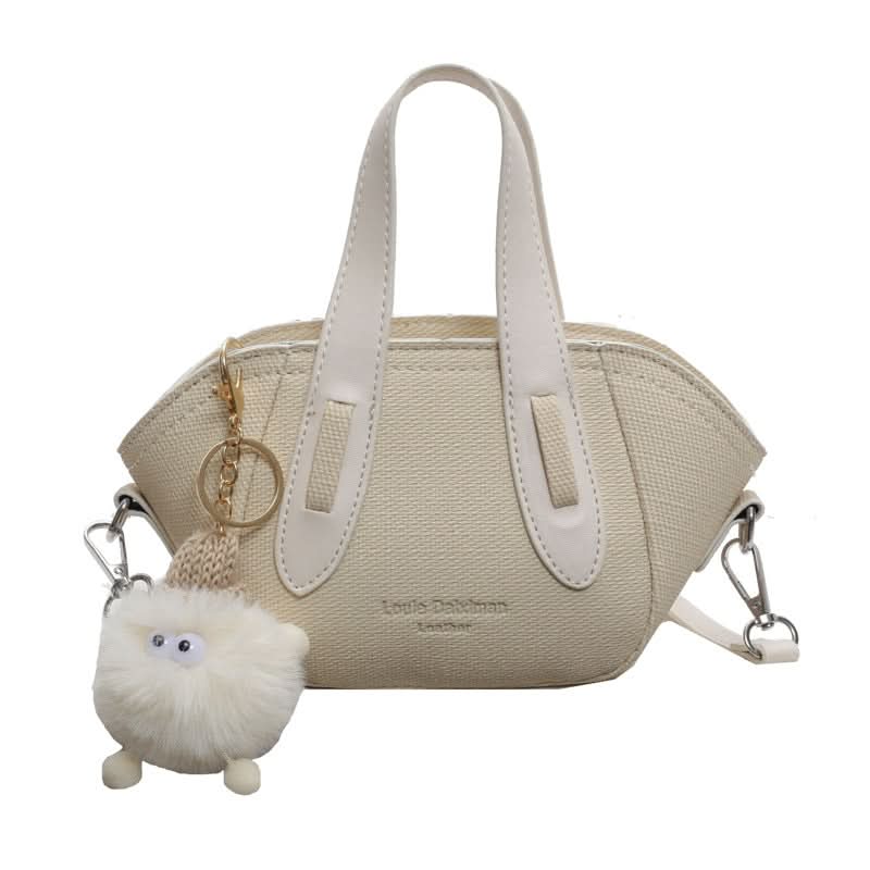 Women's Bucket Bag – Stylish Contrast Color Messenger Bag with Keychain