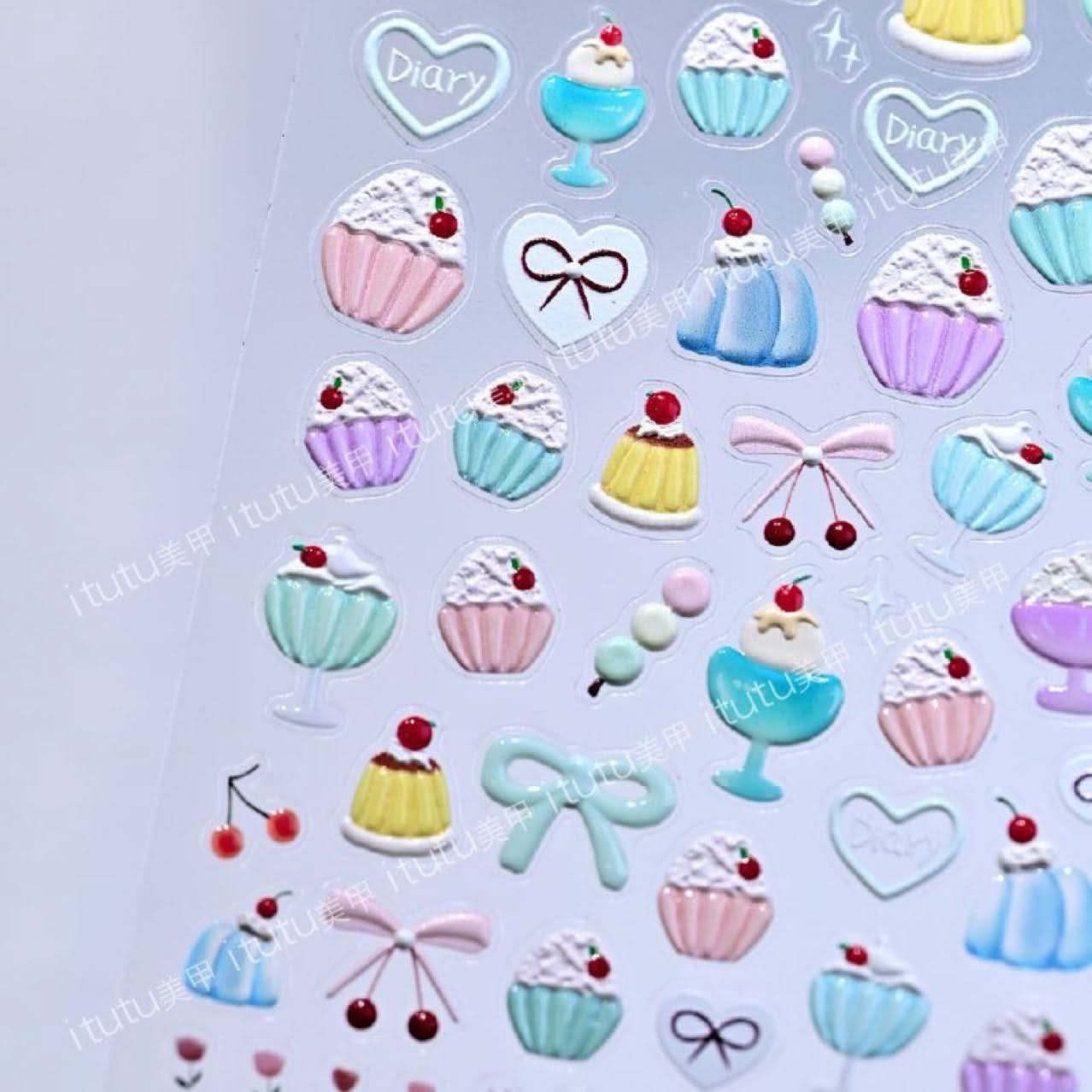 Colorful Jelly Cup Nail Stickers