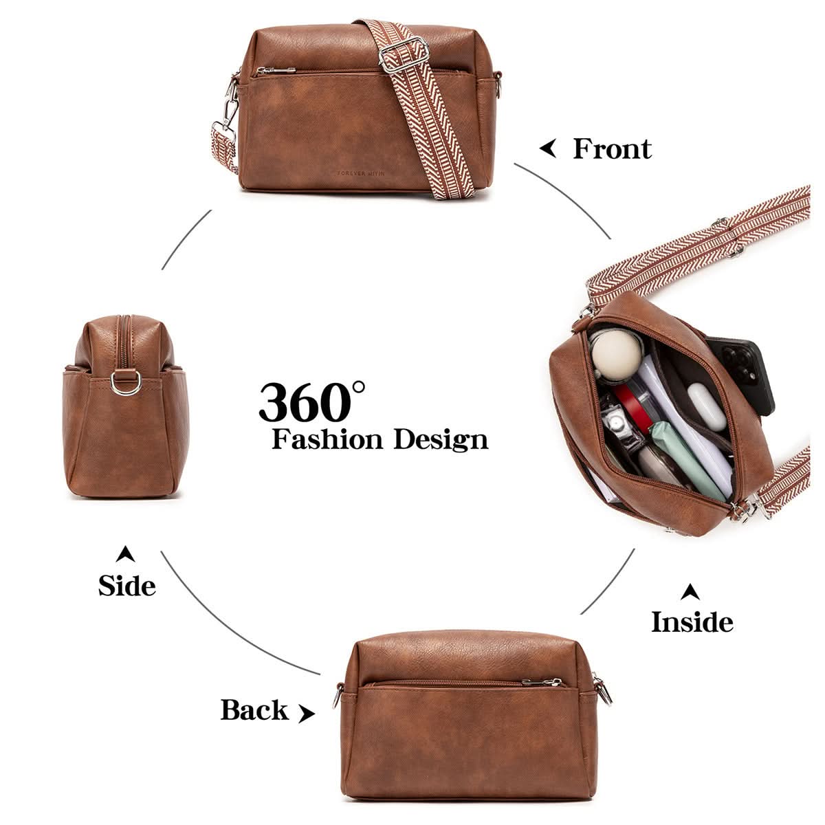 Women's Retro Small Square Crossbody Bag – Soft PU Leather