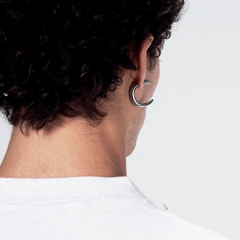 Unisex Geometric Crescent Hip-Hop Earrings