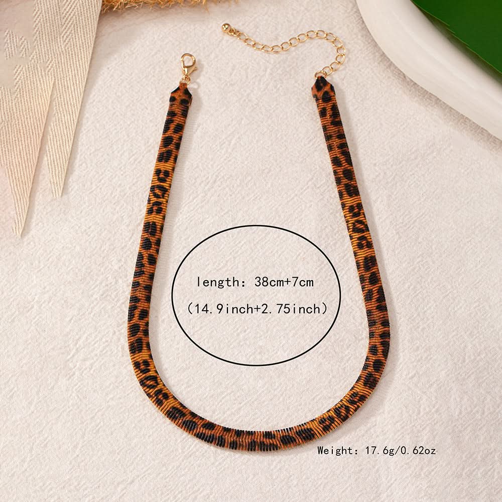 Leopard Print Luxury Fashion Statement Necklace