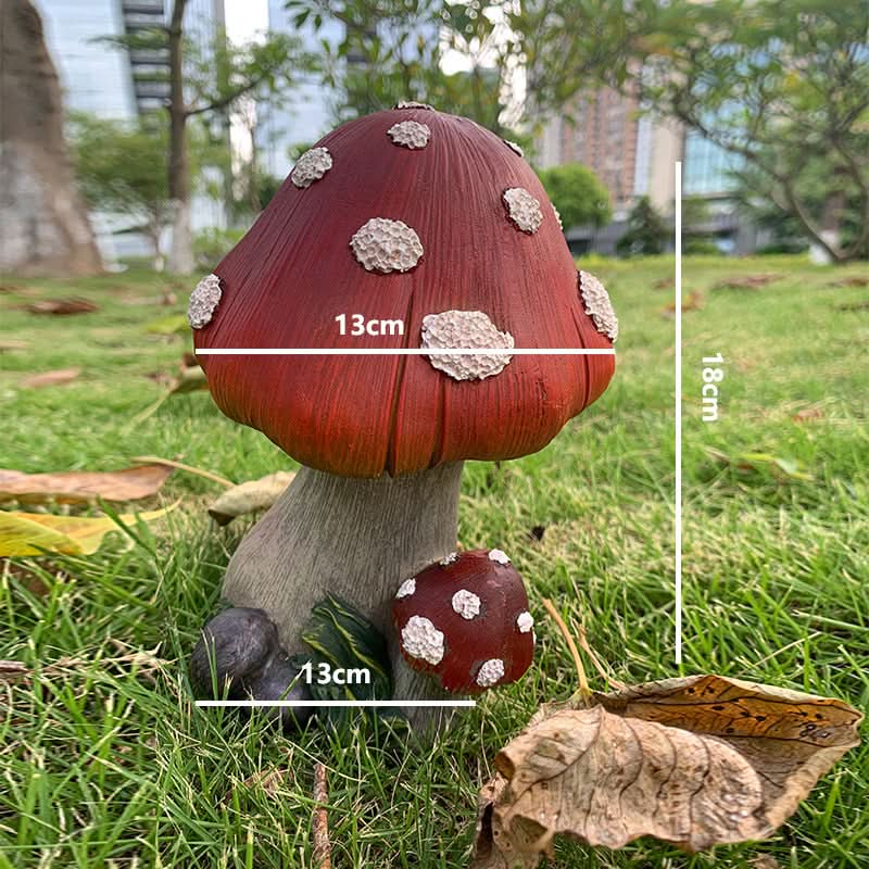 Charming Garden Sculpture Ornament - Mushroom Design