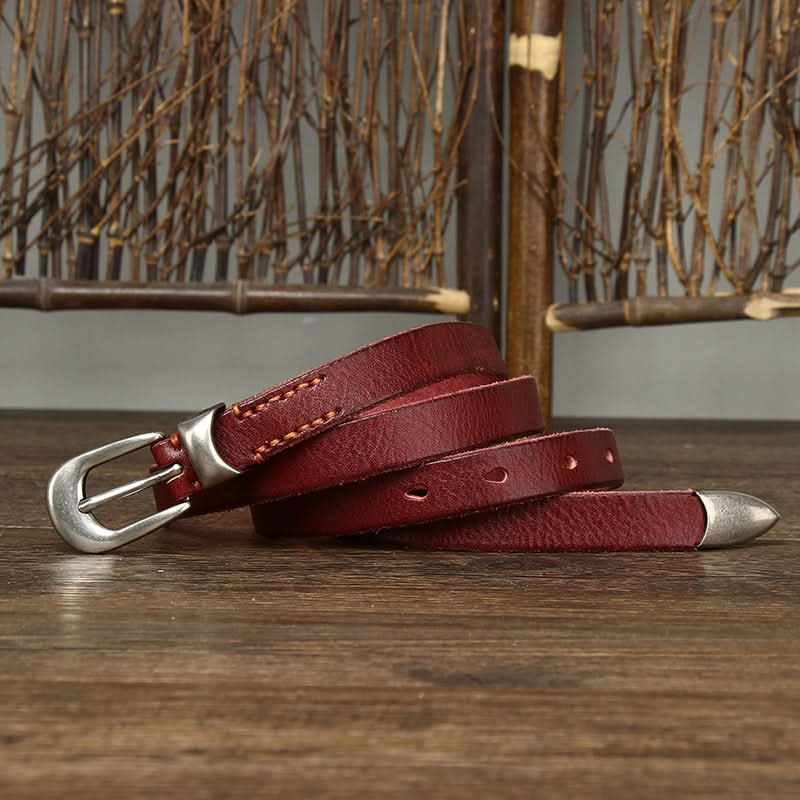 Women's Retro Slim Leather Belt – Waist Belt for Jeans & Dresses