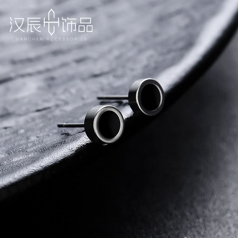 Unisex Glossy Round Earrings – Hip-Hop Style & Simple Design