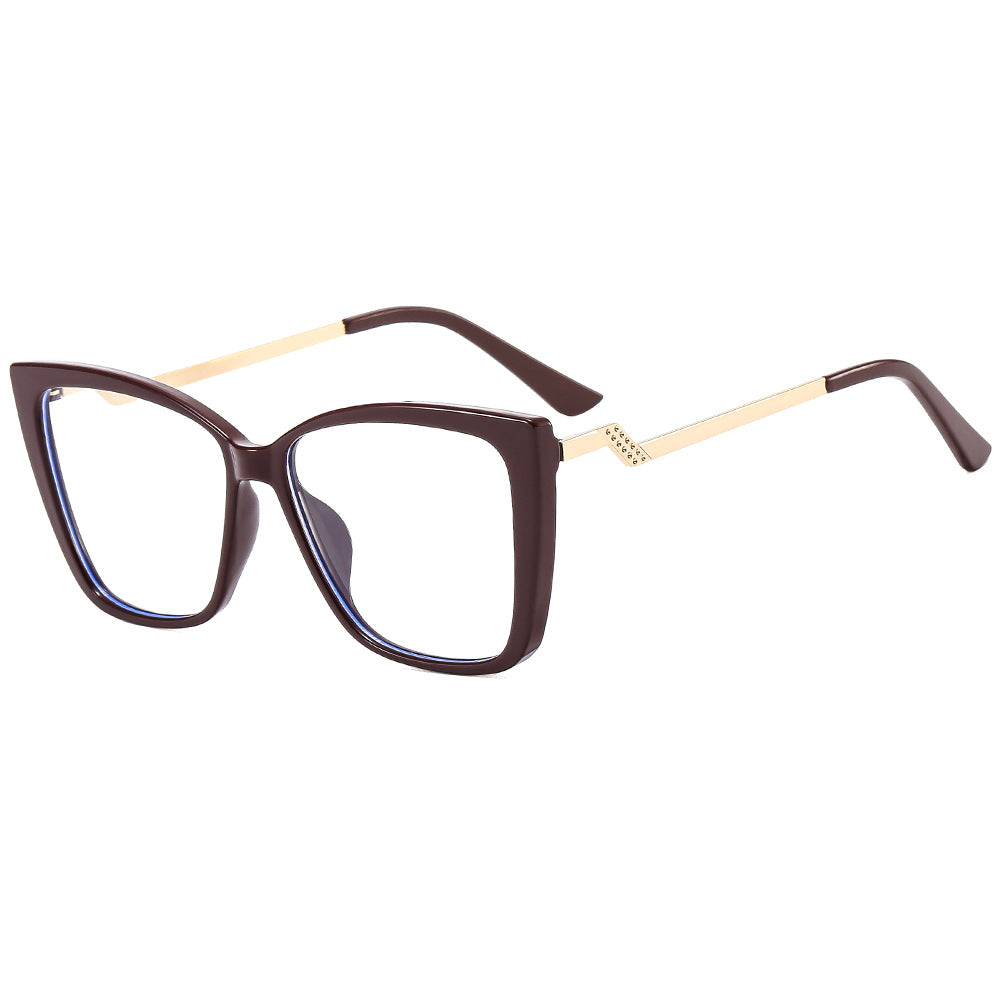 Retro Cat-Eye Anti-Blue Light Glasses – Colorblock Square Frame Eyewear