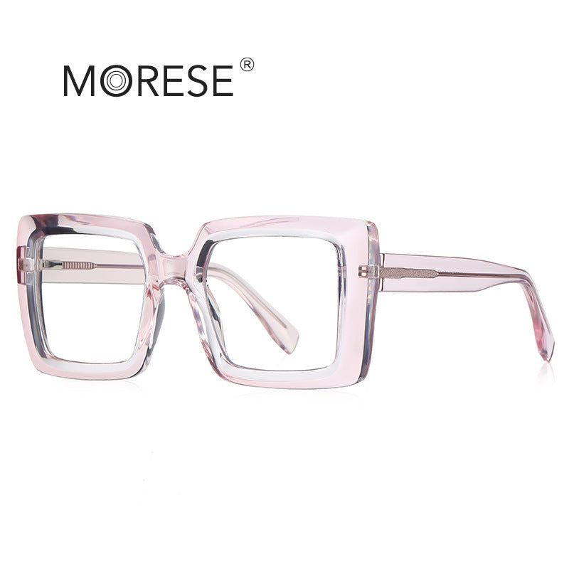 Anti-Blue Light Oversized Square Glasses – TR90 Fashion Eyewear for Women
