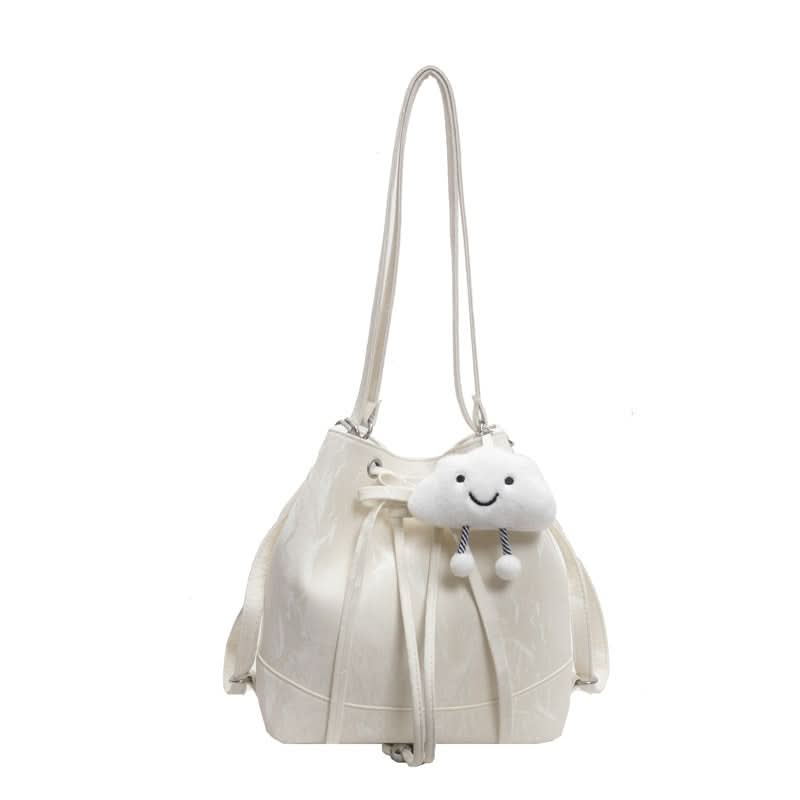 Women’s PU Leather Drawstring Backpack – Stylish Bucket Messenger Bag