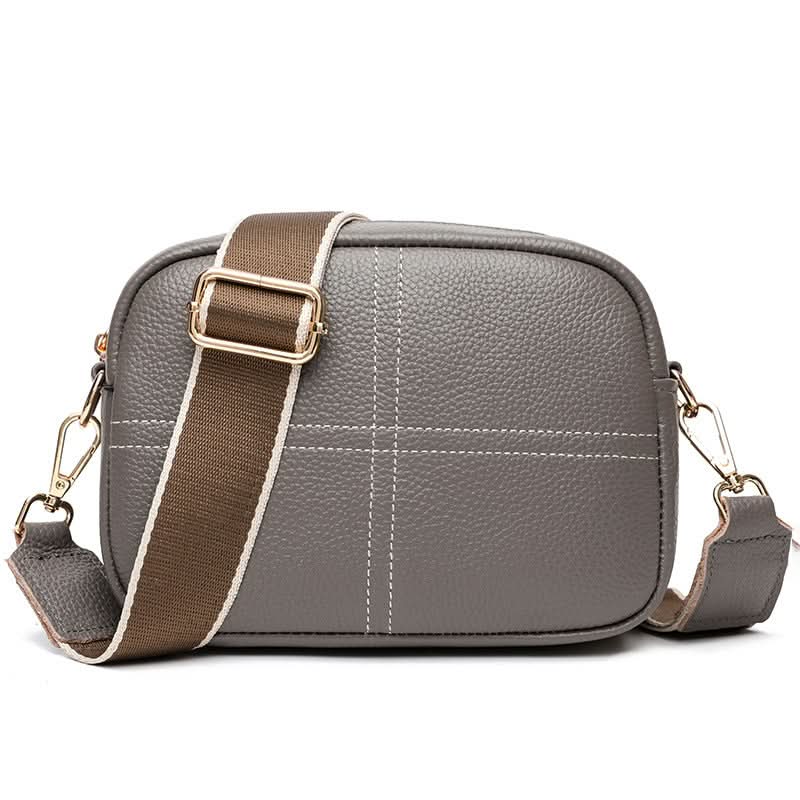 Women's Stylish Small Leather Messenger Bag – With Zipper Closure