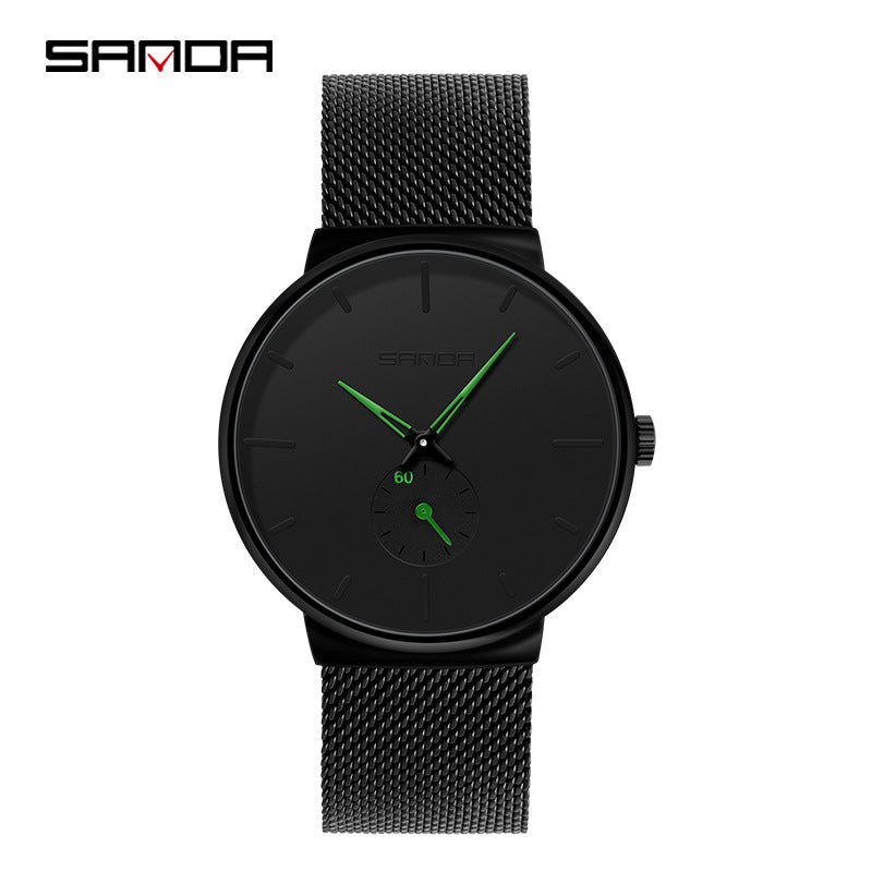 SANDA Men’s Sports Quartz Watch – 30M Waterproof Mesh Strap Fashion Analog Watch