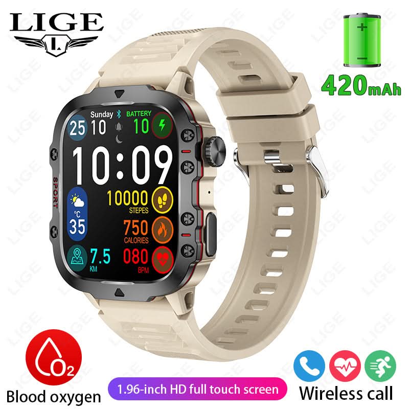 Men's Smart Sports Watch – Bluetooth Call, Health Tracker, Waterproof