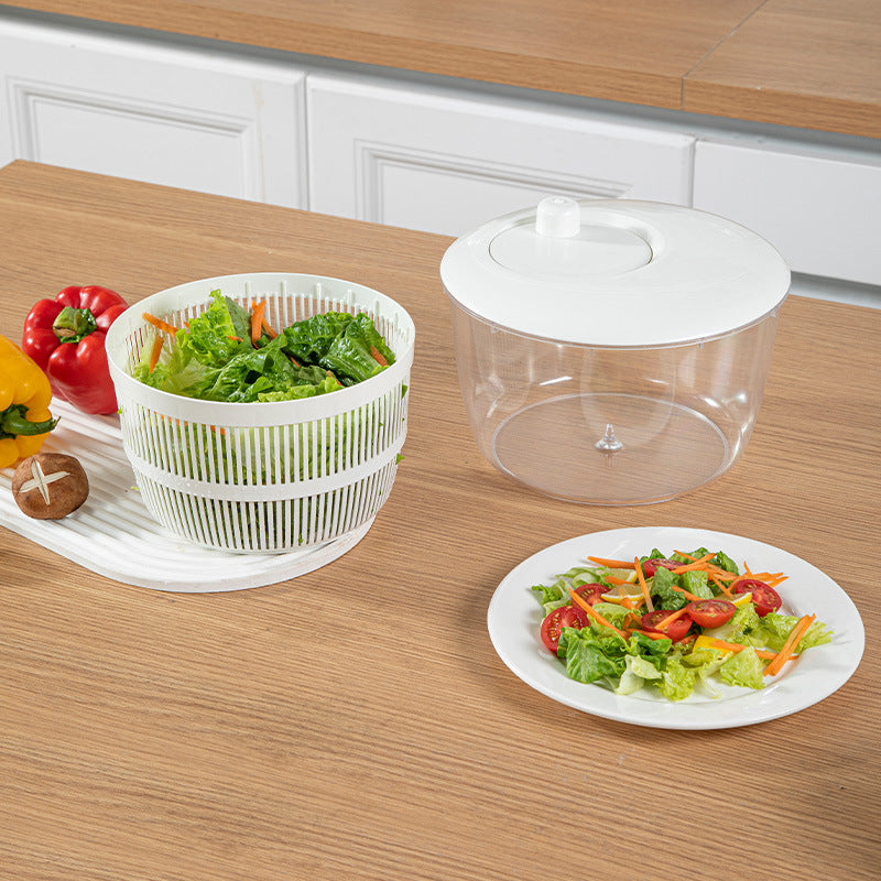 Manual Salad Spinner – Large Capacity Vegetable Dehydrator, Kitchen Drying Basket (5-litre)