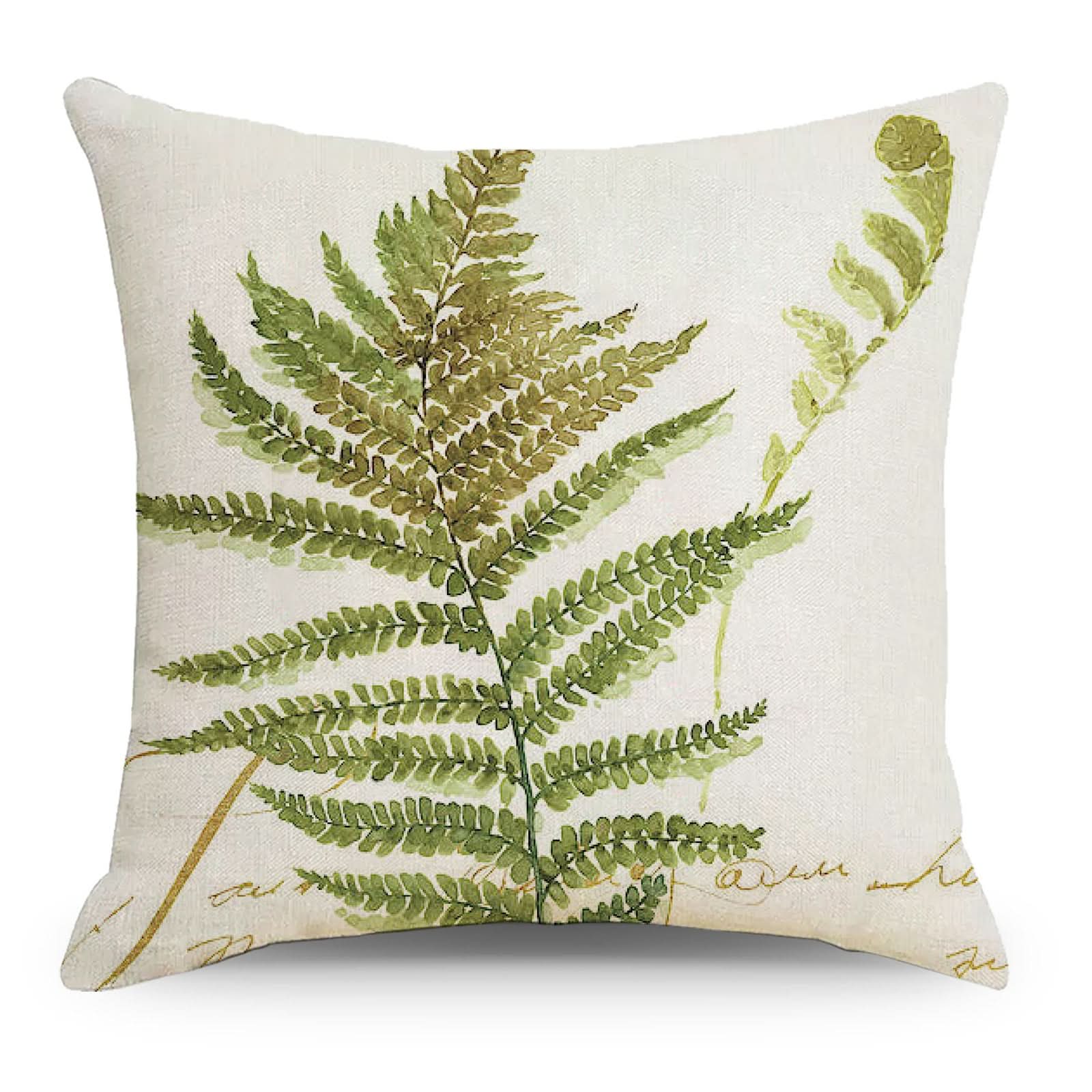 Tropical Plant Pillow Cover - Green Leaves, Summer-Ready (Set of 2)