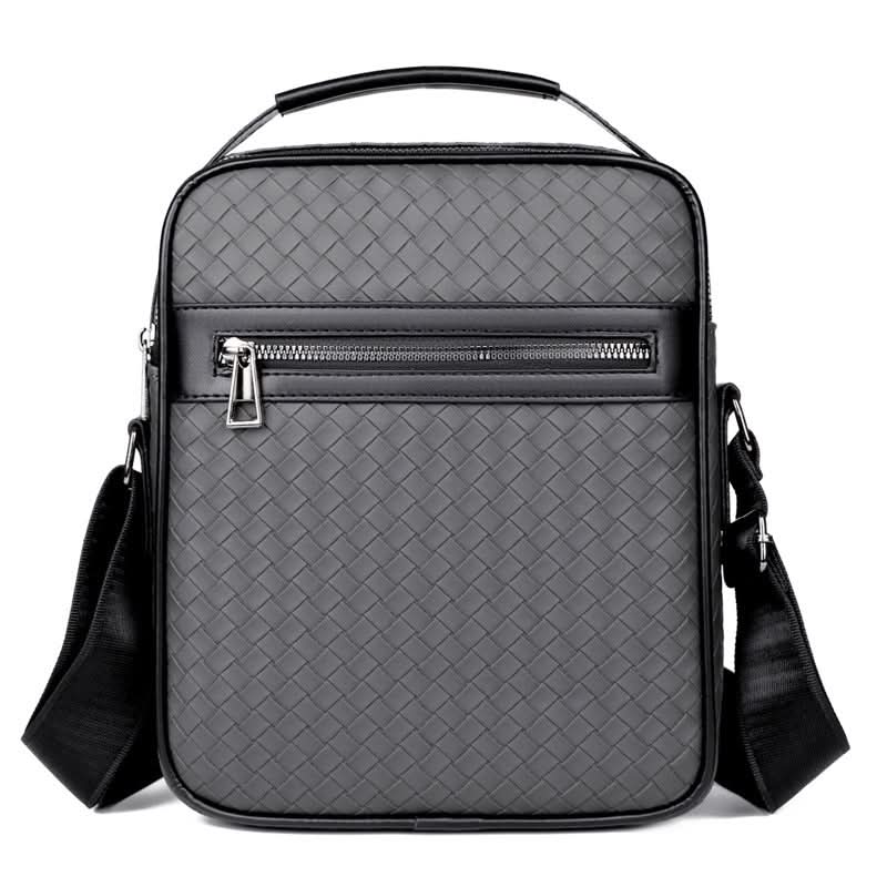 Men’s Woven Plaid Oxford Shoulder Bag – Trendy Business Messenger Backpack