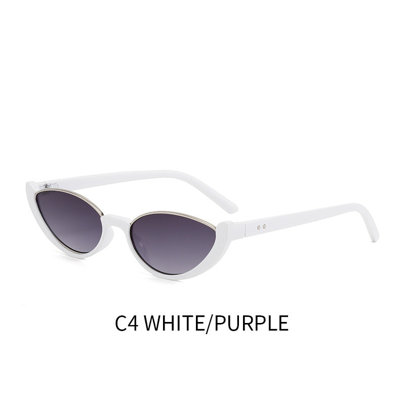 Women’s Cat Eye Sunglasses – UV400 Half Frame Oval Shades for Fashion & Travel