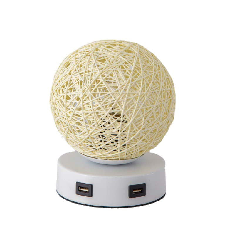 Modern Rattan USB Table Lamp with Touch Dimming – Romantic Night Light