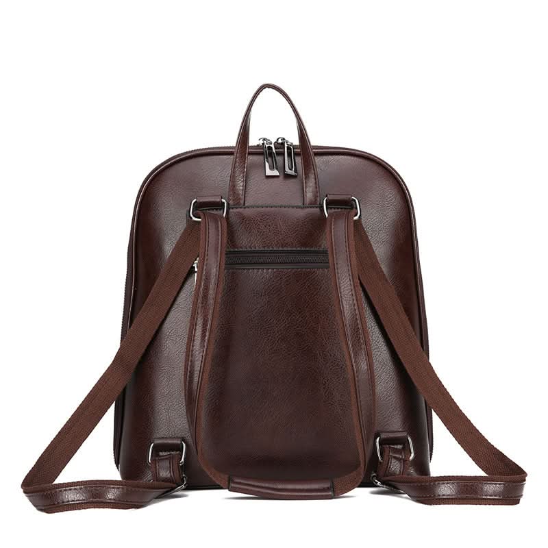 Unisex PU Leather Luxury Backpack – With Laptop Compartment