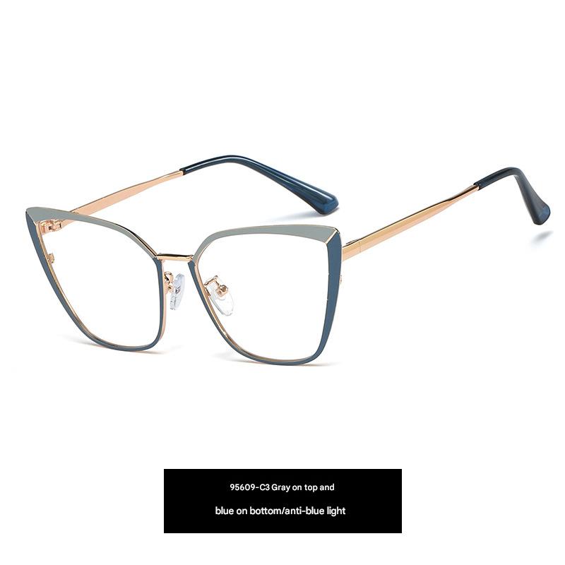 Metal Blue Light Blocking Glasses – Dual-Color Frame, Spring Temple Design
