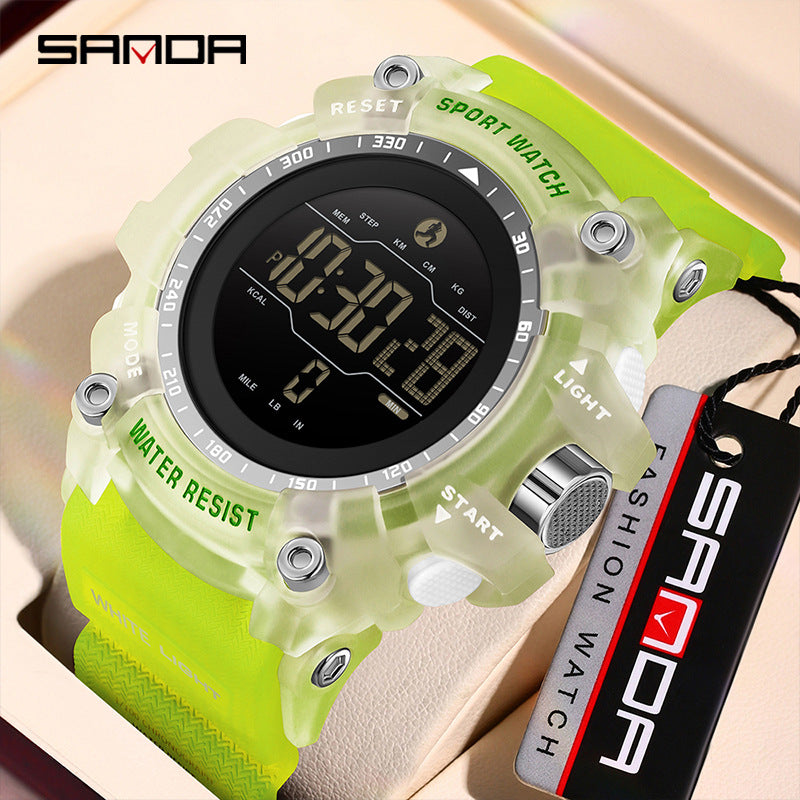 Sanda Men's Sports Digital Watch – Waterproof Pedometer & Calorie Tracker