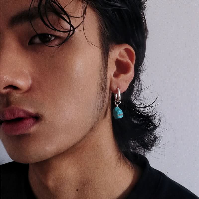 unisex Tibetan Handmade Blue Earrings
