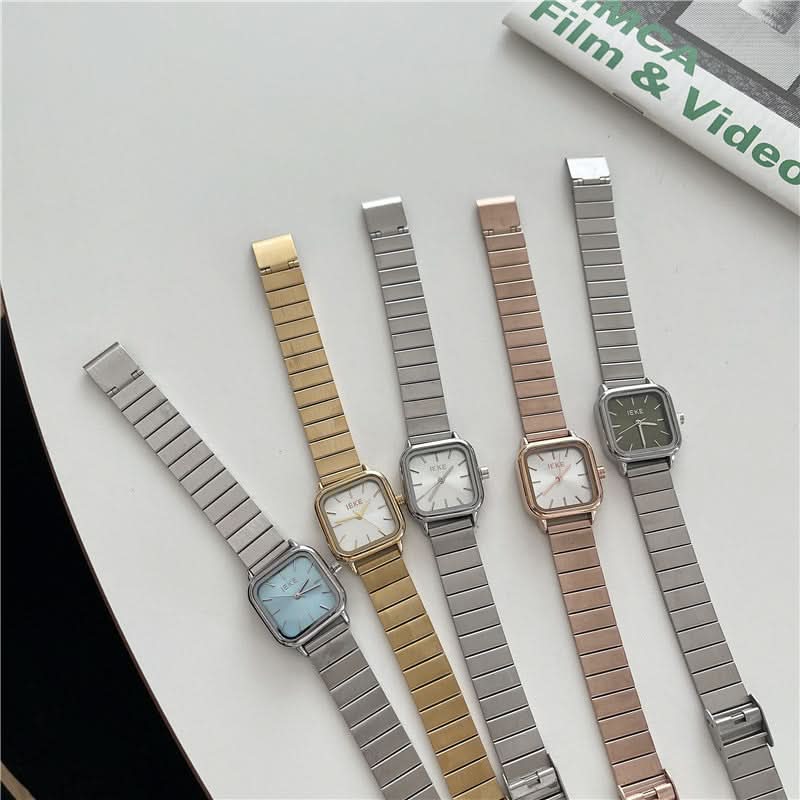 Niche Bamboo Strap Square Watch