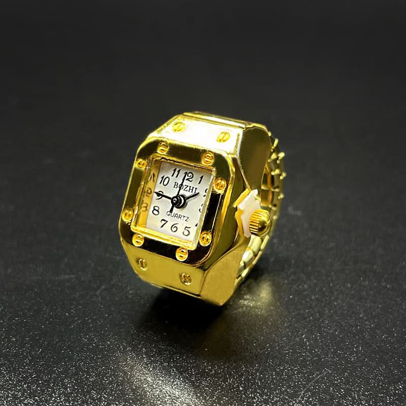 Adjustable Quartz Ring Watch for Men & Women – Fashionable Finger Watch