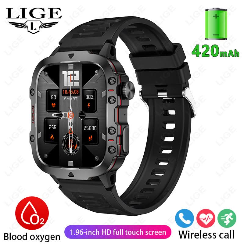 Men's Smart Sports Watch – Bluetooth Call, Health Tracker, Waterproof