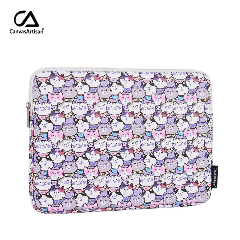 Cartoon Cat Laptop Sleeve – Shock-Resistant Case for 11–15" HP & More