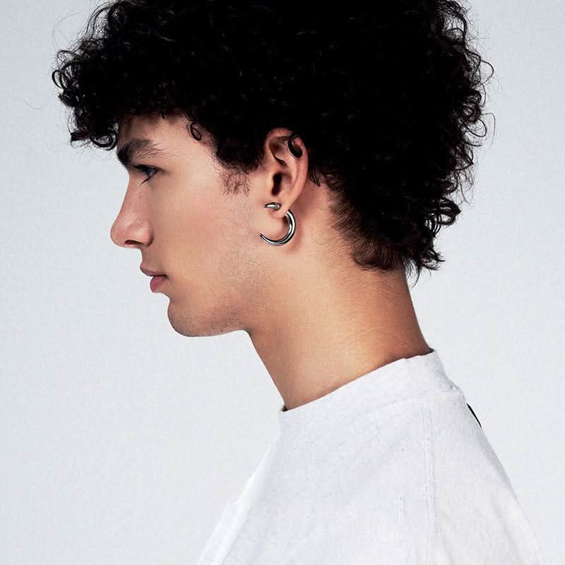 Unisex Geometric Crescent Hip-Hop Earrings