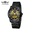 T-Winner Men’s Round Skeleton Automatic Mechanical Watch – 30M Water Resistant