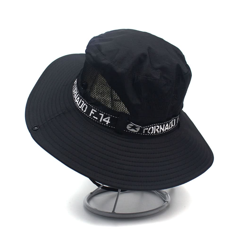 Mesh-Stitched Bucket Hat – Unisex Breathable Wide Brim Sun Hat